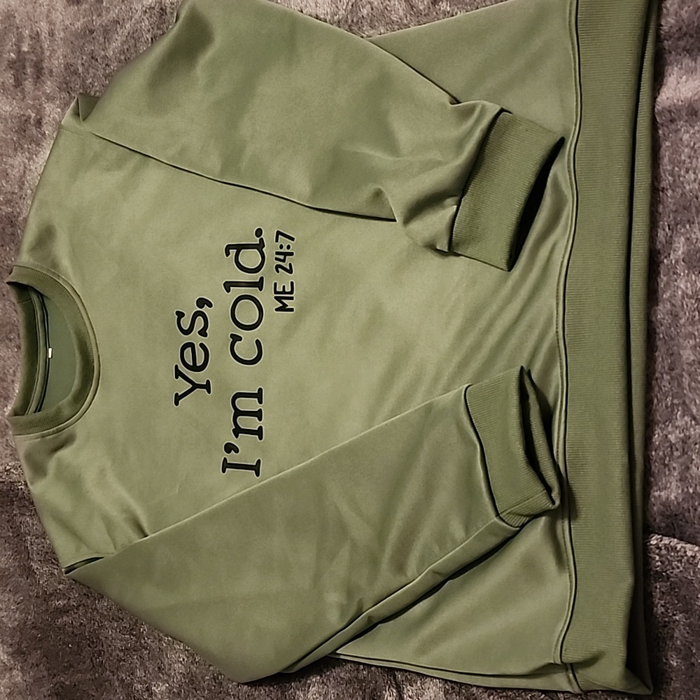 Olive Green Womwns Pullovwr Crewneck Slim Fitting